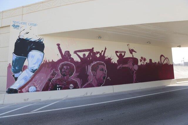 قطر-دیوارهایش-را-برای-جام-جهانی-2022-نقاشی-کرد